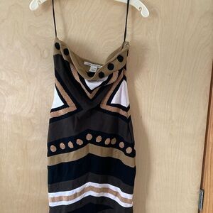 Diane Von Furstenberg Tan and Black Tube Dress